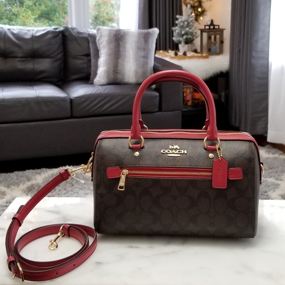 🔥LAST ONE🔥 NEW! Coach Rowan Satchel in Signature - Picture 2 of 6